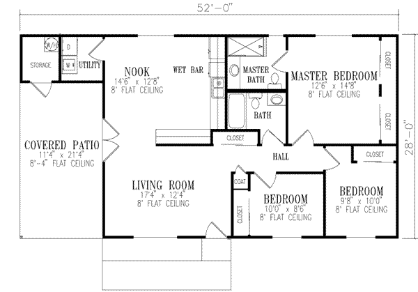 Ranch Floor Plan - Main Floor Plan #1-191