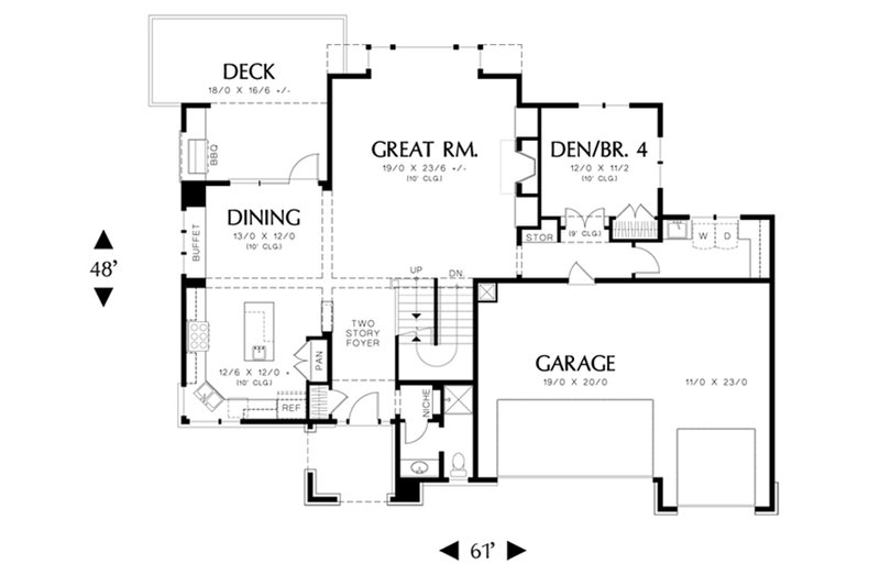 Prairie Style House Plan - 5 Beds 4 Baths 3916 Sq/Ft Plan #48-464 ...