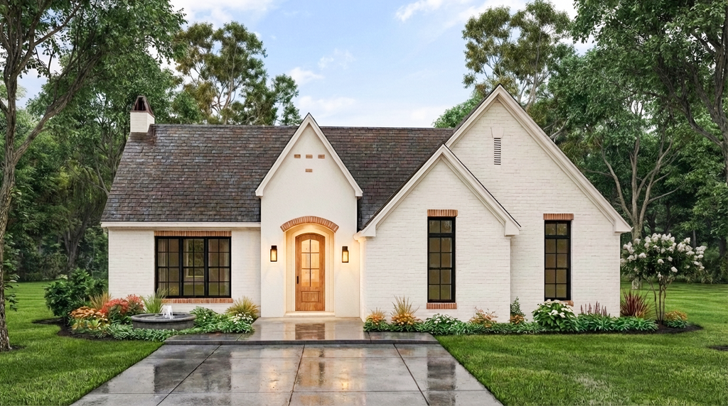 Exterior - Front Elevation 2 for Cottage House Plan #406-9665 - 3 bed, 2 bath