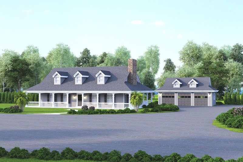 Dream House Plan - Southern Exterior - Front Elevation Plan #57-329