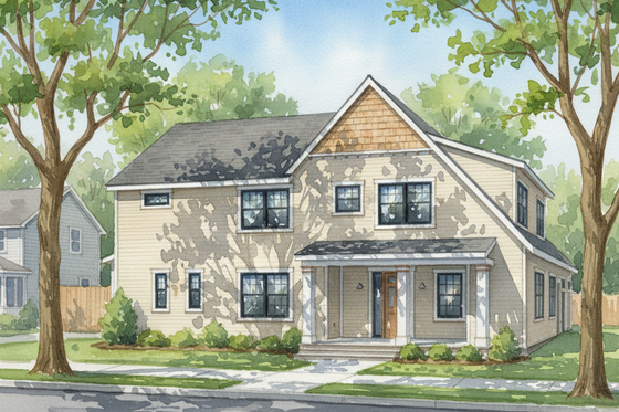 Exterior - Front Elevation for Farmhouse House Plan #460-11 - 4 bed, 3.5 bath