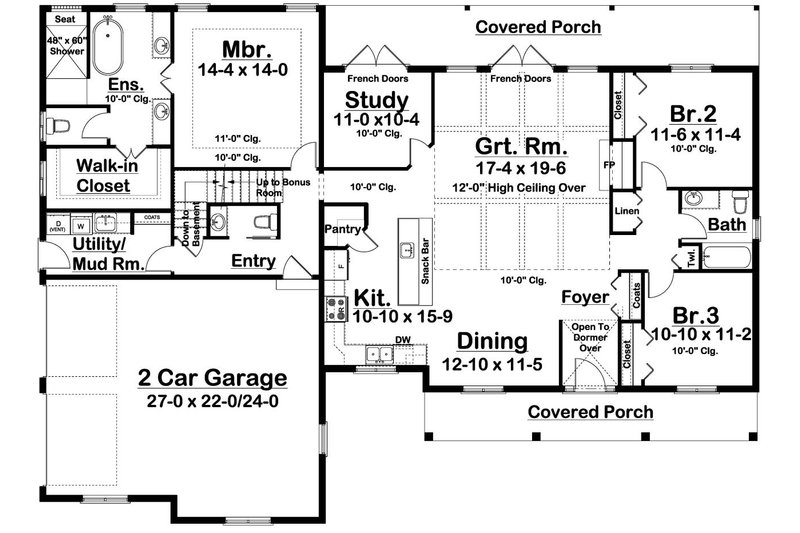 House Blueprint - Floor Plan - Other Floor for Farmhouse House Plan #126-240 - 3 bed, 2.5 bath