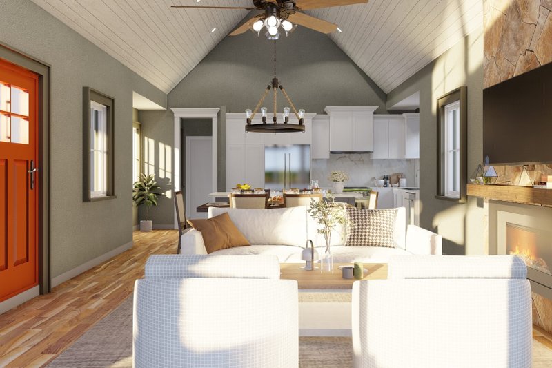Dream House Plan - Interior - Family Room 1 for Modern House Plan #923-218 - 1 bed, 1.5 bath