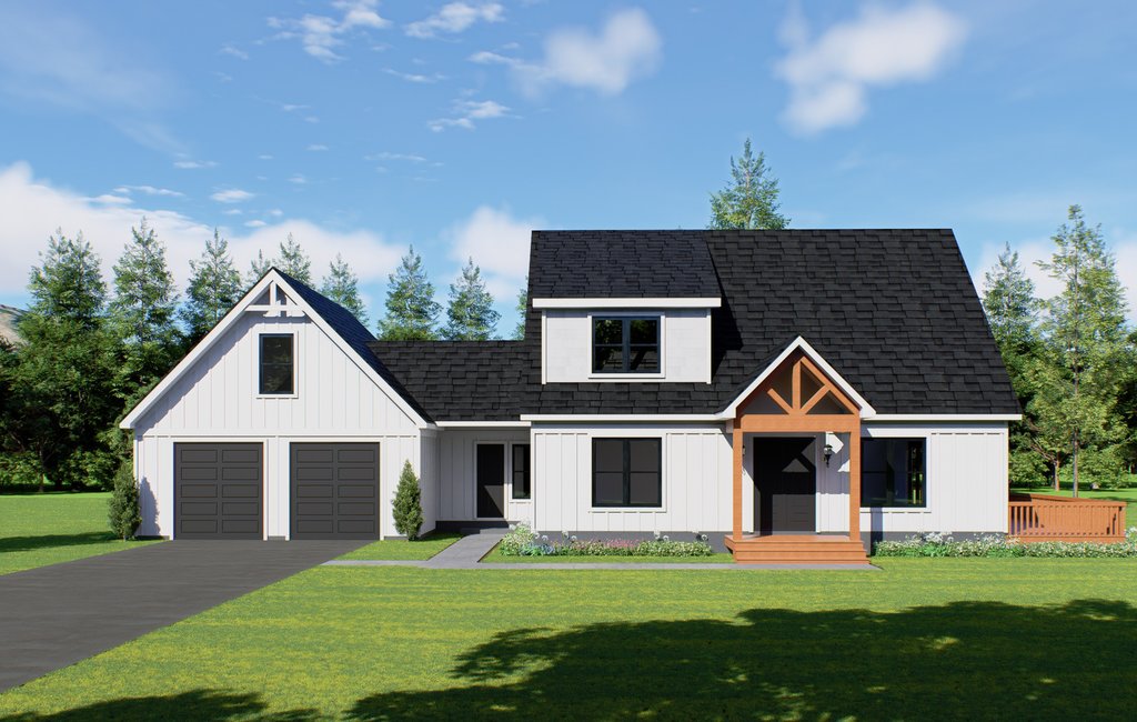 Exterior - Front Elevation 2 for Farmhouse House Plan #932-1427 - 3 bed, 2 bath