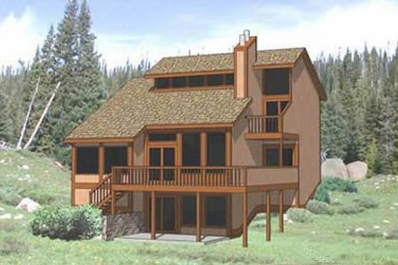 Exterior - Front Elevation for Modern House Plan #116-117 - 3 bed, 2 bath