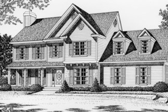 Exterior - Front Elevation for Traditional House Plan #112-125 - 3 bed, 2.5 bath