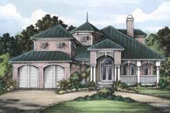 Exterior - Front Elevation for European House Plan #115-139 - 3 bed, 3.5 bath
