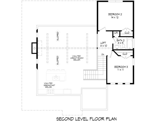 House Blueprint - Floor Plan - Upper Floor for Farmhouse House Plan #932-1444 - 3 bed, 2.5 bath