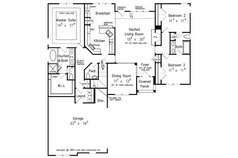 Architectural House Design - Floor Plan - Main Floor for European House Plan #927-30 - 3 bed, 2.5 bath