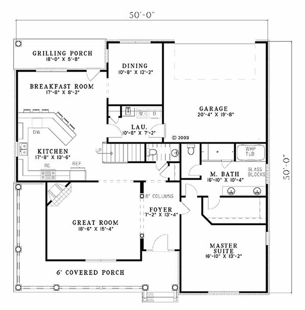 Country Floor Plan - Main Floor Plan #17-2120