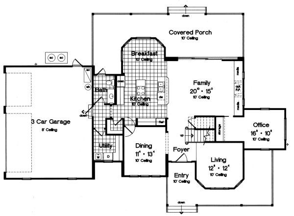 European Floor Plan - Main Floor Plan #417-353
