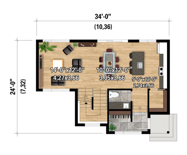 European Floor Plan - Main Floor Plan #25-5017