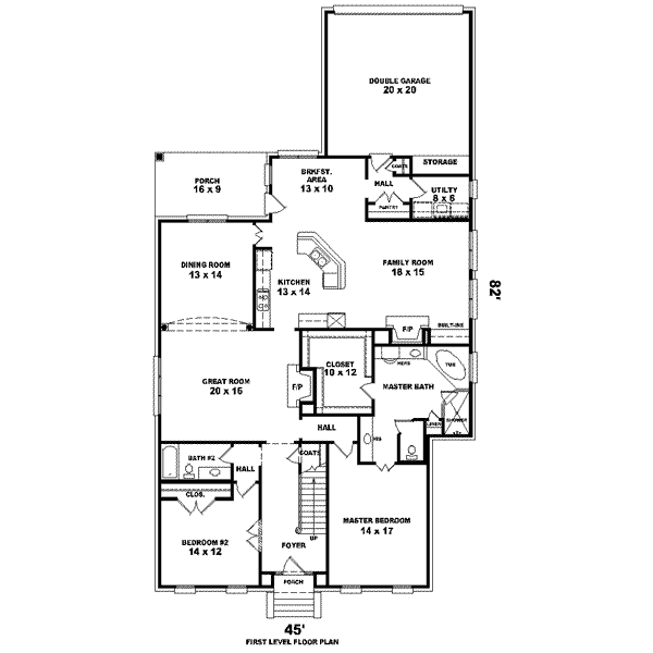 Colonial Floor Plan - Main Floor Plan #81-1590