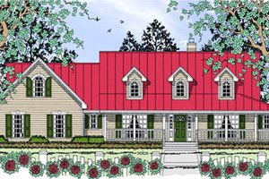 Country Exterior - Front Elevation Plan #42-409
