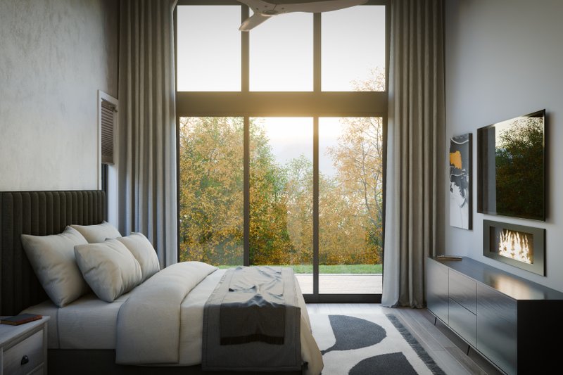 House Blueprint - Interior - Master Bedroom 2 for Cabin House Plan #1089-54 - 1 bed, 1.5 bath