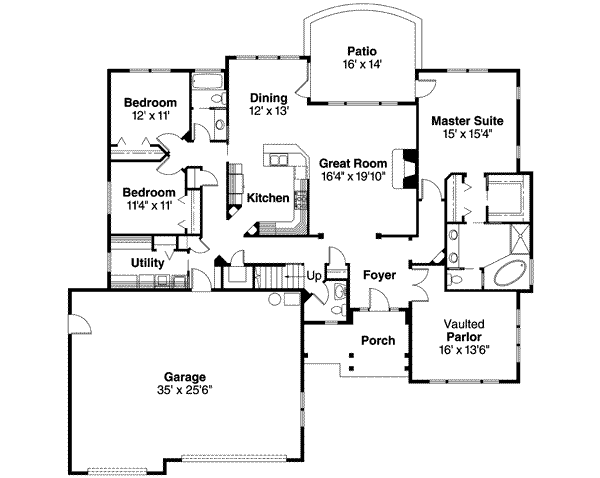 Home Plan - Traditional Floor Plan - Main Floor Plan #124-546