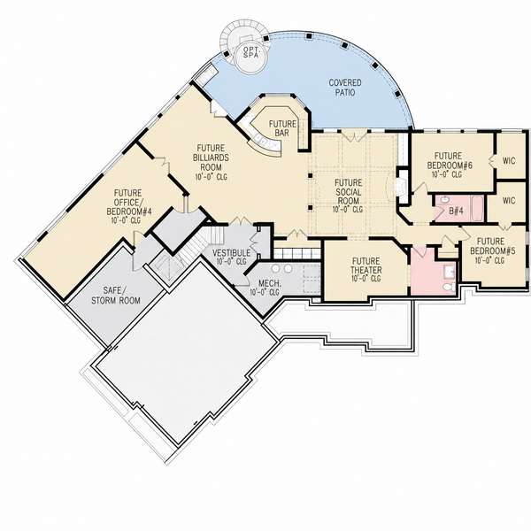 Floor Plan - Lower Floor for Craftsman House Plan #54-727 - 3 bed, 2.5 bath