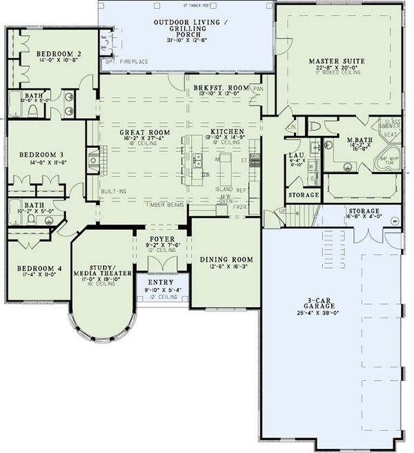 Dream House Plan - European Floor Plan - Main Floor Plan #17-2561