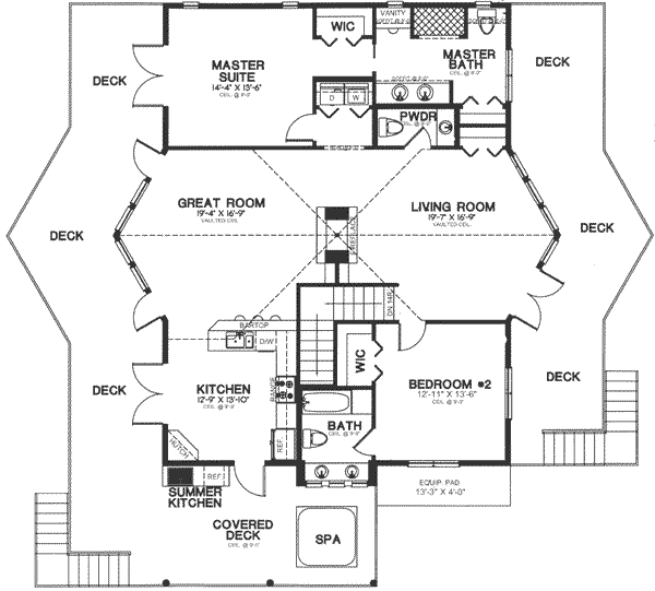Contemporary Floor Plan - Main Floor Plan #115-154