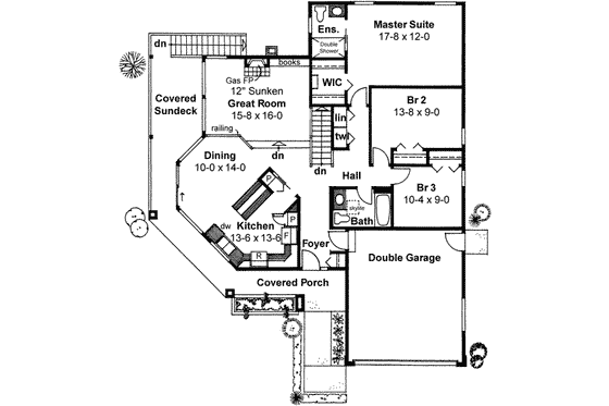 Floor Plan - Main Floor House Plan #126-122 - 3 bed, 2 bath
