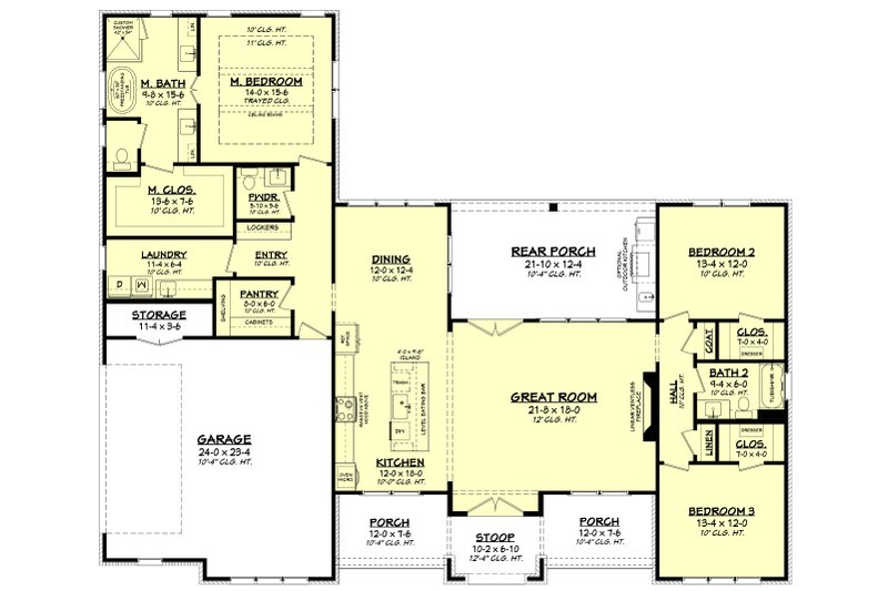 House Blueprint - Floor Plan - Main Floor for Farmhouse House Plan #430-361 - 3 bed, 2.5 bath