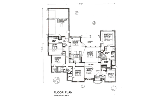 Floor Plan - Main Floor for European House Plan #310-668 - 3 bed, 2.5 bath