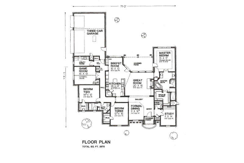 Dream House Plan - Floor Plan - Main Floor for European House Plan #310-668 - 3 bed, 2.5 bath