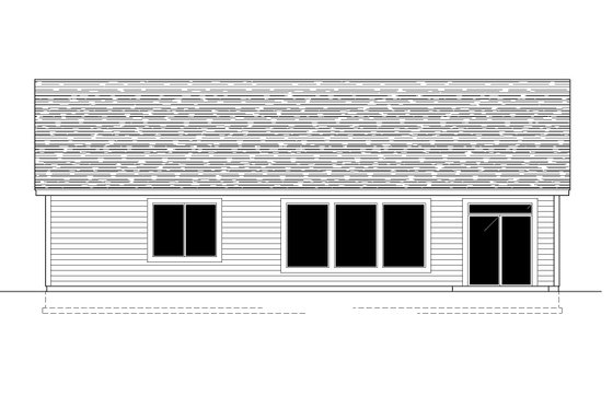 Exterior - Rear Elevation for Contemporary House Plan #112-236 - 3 bed, 2 bath