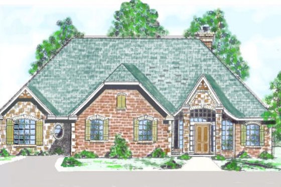 Exterior - Front Elevation for Traditional House Plan #52-226 - 3 bed, 3 bath