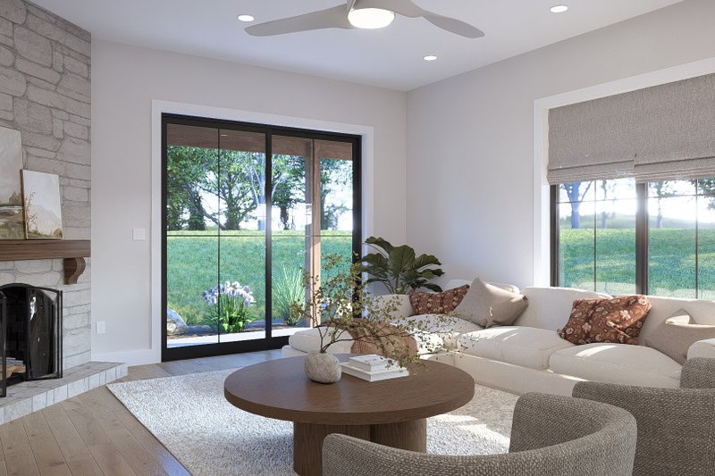 Architectural House Design - Interior - Family Room for Barndominium House Plan #455-822 - 5 bed, 6 bath
