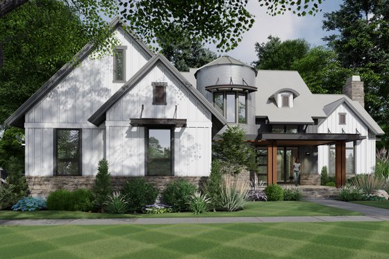 Exterior - Front Elevation 6 for Barndominium House Plan #120-268 - 3 bed, 2.5 bath