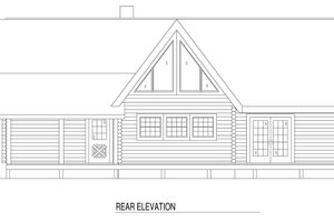 Exterior - Rear Elevation for Log House Plan #17-502 - 2 bed, 2 bath