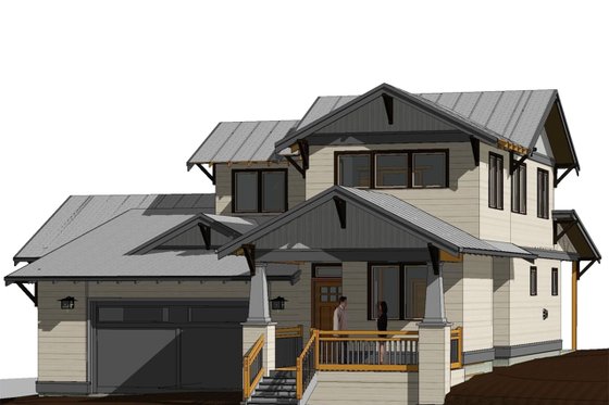 Exterior - Front Elevation for Craftsman House Plan #895-100 - 4 bed, 2.5 bath