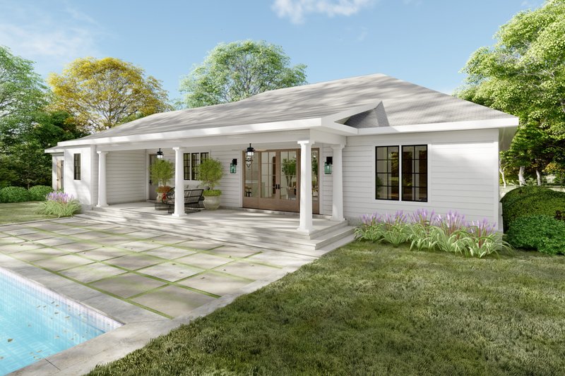 Dream House Plan - Exterior - Rear Elevation 1 for Southern House Plan #1094-7 - 3 bed, 2 bath