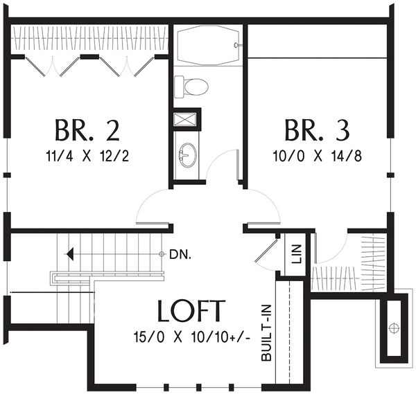 Home Plan - Bungalow Floor Plan - Upper Floor Plan #48-646