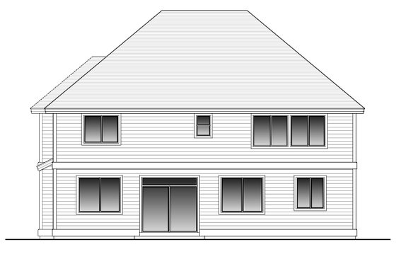 Exterior - Rear Elevation for Craftsman House Plan #53-518 - 5 bed, 3 bath