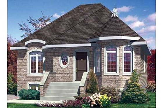 Exterior - Front Elevation for Cottage House Plan #138-231 - 3 bed, 1 bath
