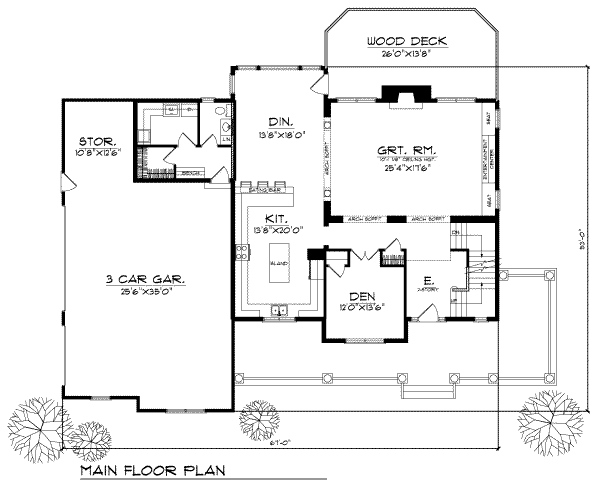 Home Plan - Southern Floor Plan - Main Floor Plan #70-526