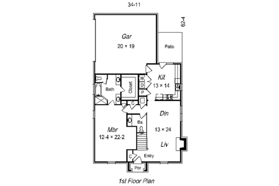 Floor Plan - Main Floor House Plan #329-232 - 3 bed, 2.5 bath
