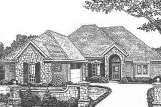 Exterior - Front Elevation for European House Plan #310-396 - 3 bed, 2 bath