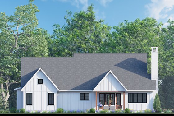 Exterior - Rear Elevation for Farmhouse House Plan #1088-11 - 3 bed, 2 bath