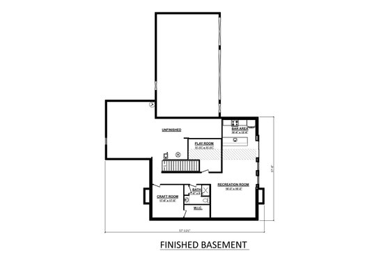 Floor Plan - Lower Floor for Farmhouse House Plan #1089-16 - 5 bed, 4.5 bath