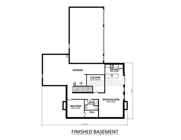Dream House Plan - Farmhouse Floor Plan - Lower Floor Plan #1089-16