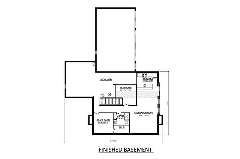 House Plan Design - Floor Plan - Lower Floor for Farmhouse House Plan #1089-16 - 5 bed, 4.5 bath