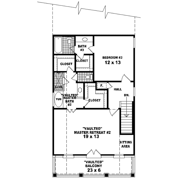 Southern Floor Plan - Upper Floor Plan #81-463