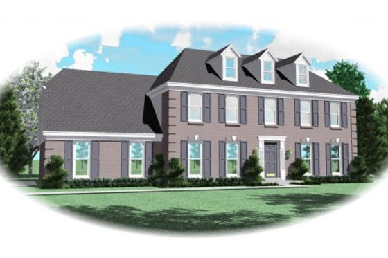 Exterior - Front Elevation for Colonial House Plan #81-13694 - 4 bed, 2.5 bath