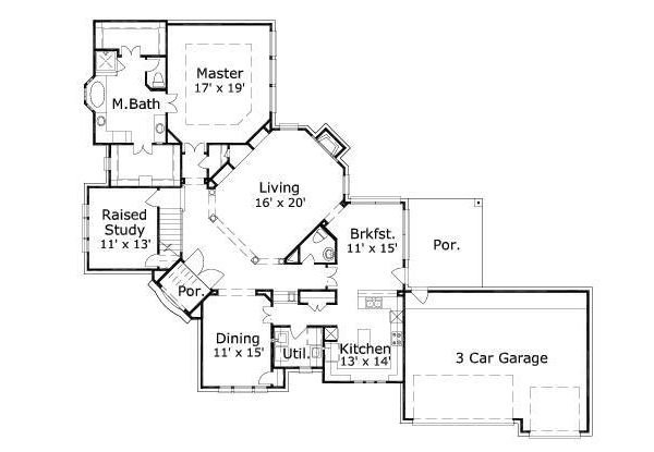 Floor Plan - Main Floor for European House Plan #411-781 - 4 bed, 3.5 bath