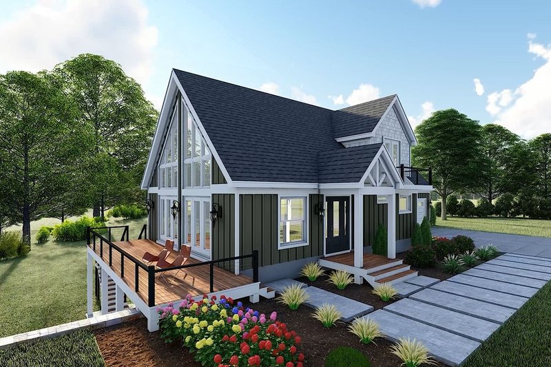Dream House Plan - Exterior - Other Elevation 3 for Southern House Plan #932-1168 - 2 bed, 3 bath