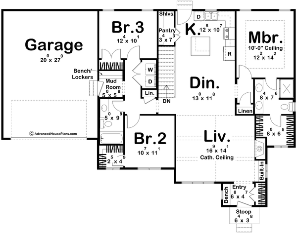 Cottage Floor Plan - Main Floor Plan #455-342