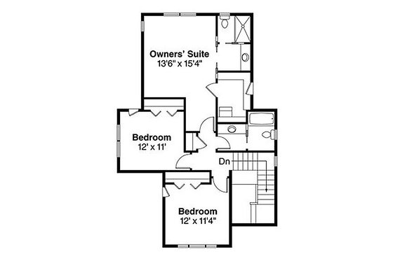 Floor Plan - Upper Floor for Craftsman House Plan #124-844 - 3 bed, 3 bath